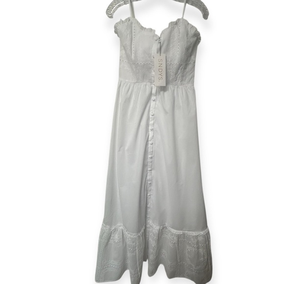 Revolve SNDYS NWT Broderie embroidered cami button maxi dress - Picture 6 of 9